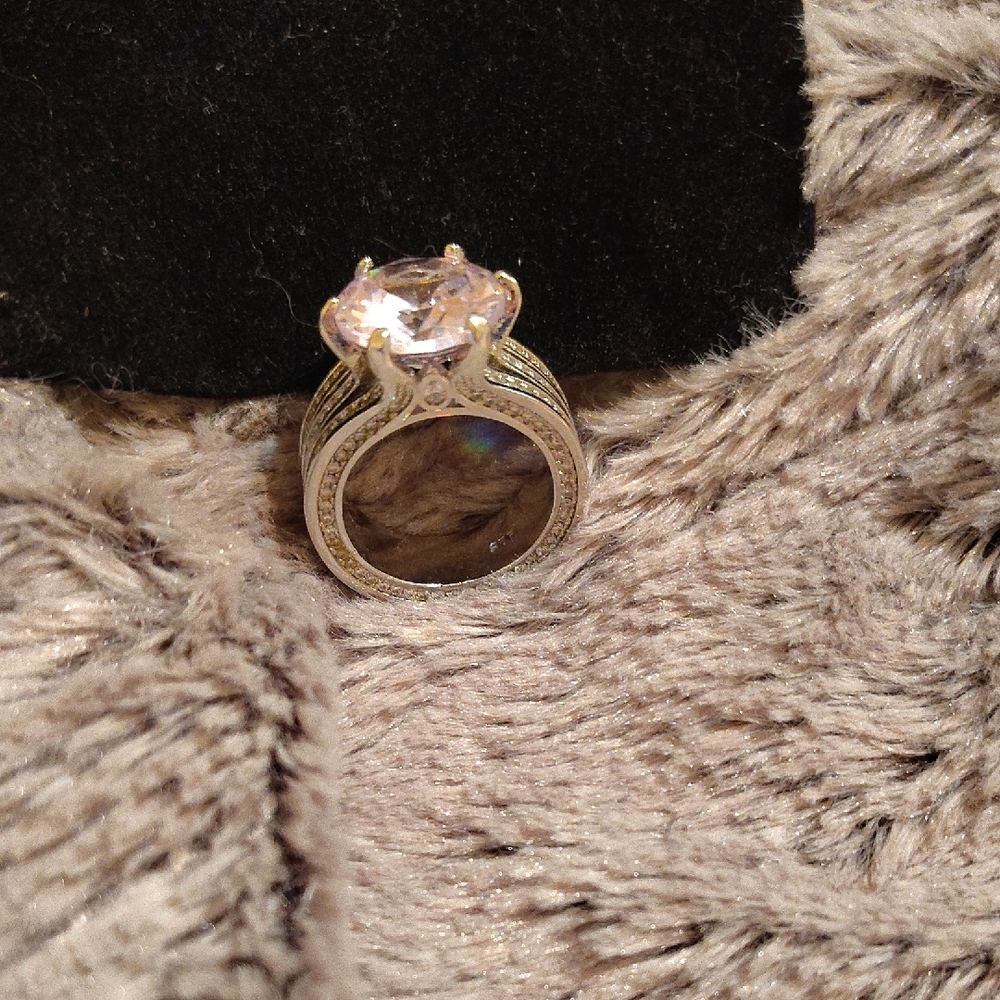 Stainless Steel And Moissanite Ring